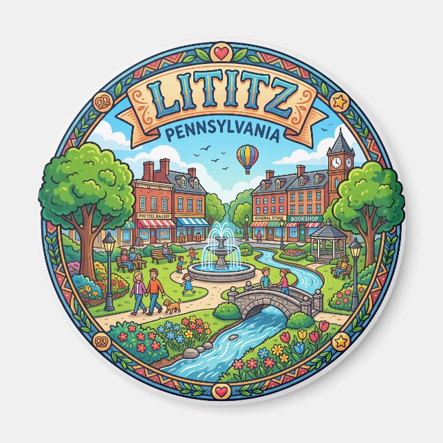 Lititz Pennsylvania Magnet (Framsidan)