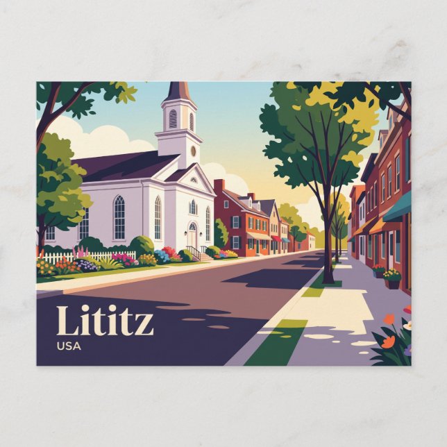 Lititz Pennsylvania Vykort (Framsida)
