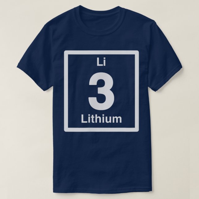 Litium Li, Periodic Bord Inslag, 3:e födelsedagen T Shirt (Design framsida)