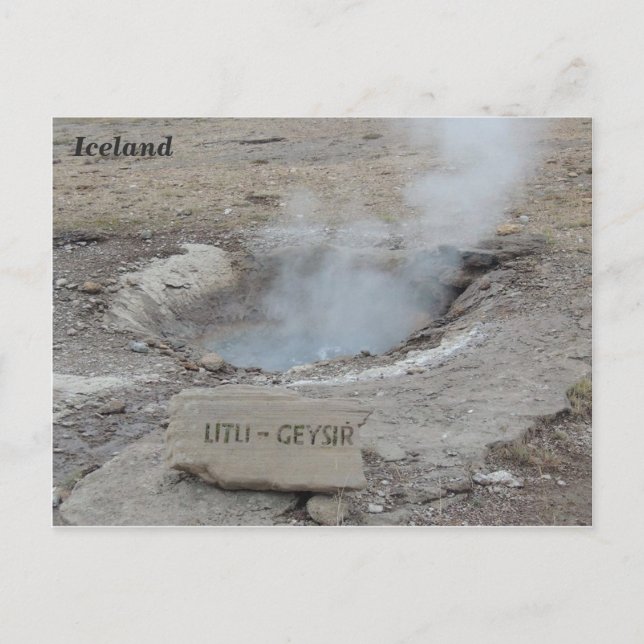 Litli Geyser, Islandet. Vykort (Framsida)