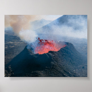 Litli Hrutur volcano eruption in Iceland Poster