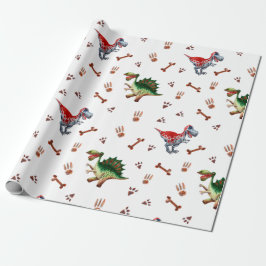 Litna spår Watercolor Baby Dinosaur Wrapping Pape Presentpapper