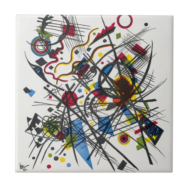 Litografi för Vierte Bauhausmappe från Kandinsky Kakelplatta (Framsidan)