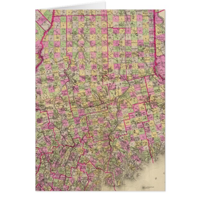 Litografisk Karta av Maine Hälsningskort (Framsidan)