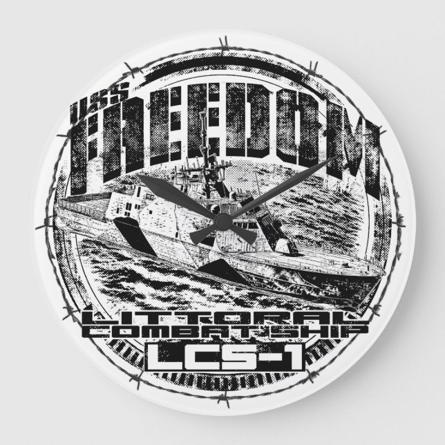 Litoral frakt Freedom Acrylic Wall Clock Stor Klocka (Framsida)
