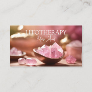 Litoterapi och Rosa-läkningssten ro kvartz Visitkort