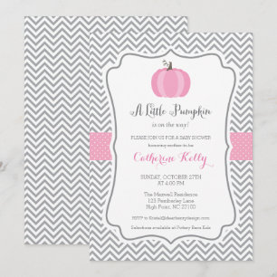 Litte Pumpkin Fall Baby Shower, flicka Inbjudningar