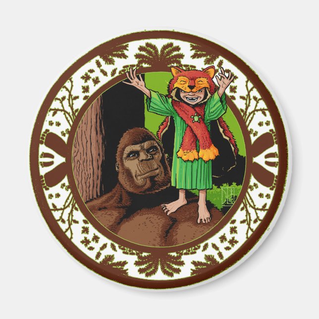 Litte Red Mighty Nizz Bigfoot Pappa Magnet (Framsidan)