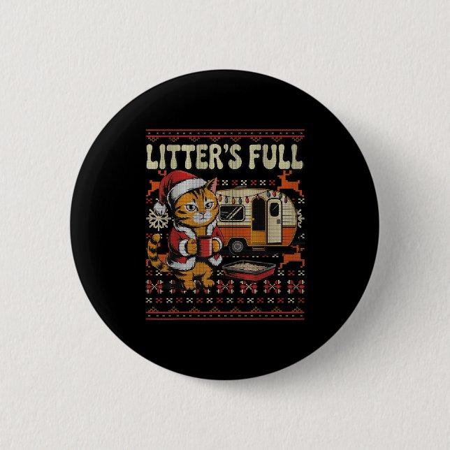 Litter’s Full Cat Parody Cat Owner Christmas Ugly  Knapp (Framsida)