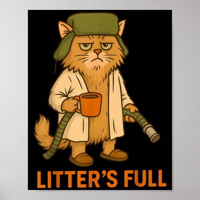 Litter’s Full Funny Cat Christmas Humor Quote  Poster (Framsidan)