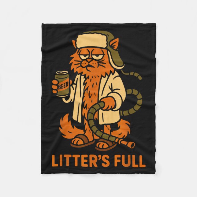 Litter’s Full Funny Cat Lovers Christmas Xmas  Fleecefilt (Framsidan)