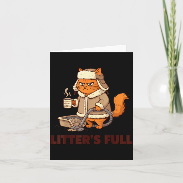 Litter’s Full Funny Cat Lovers Christmas Xmas  Kort (Framsida)