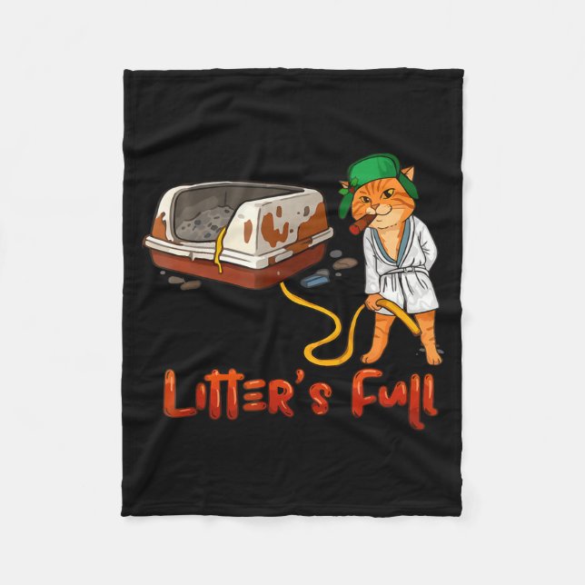 Litter’s Full Funny Cat Lovers Christmas Xmas Mpy  Fleecefilt (Framsidan)