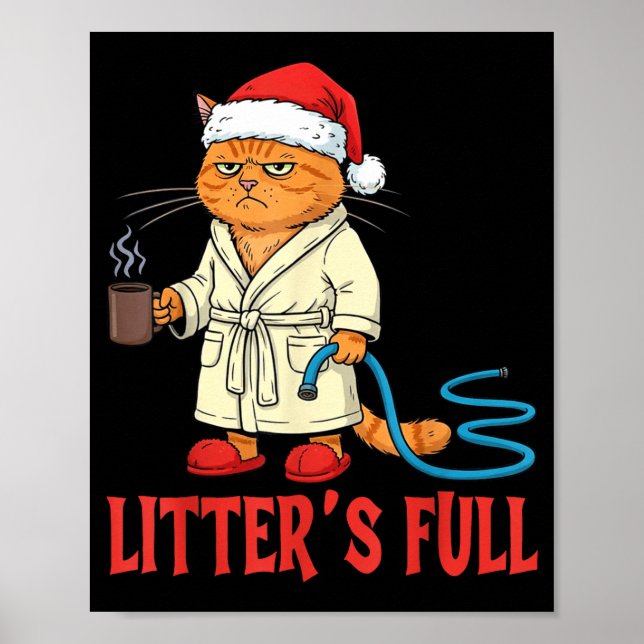 Litter’s Full Funny Cat Lovers Christmas Xmas  Poster (Framsidan)