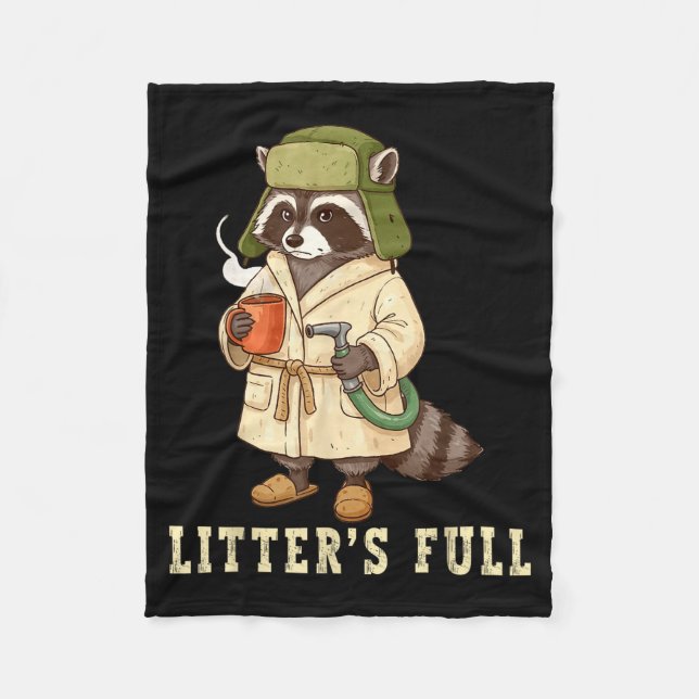 Litter’s Full Funny Raccoon Christmas Mpy Raccoon  Fleecefilt (Framsidan)