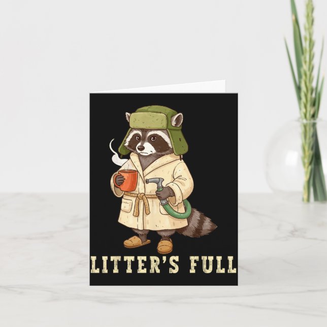 Litter’s Full Funny Raccoon Christmas Mpy Raccoon  Kort (Framsida)
