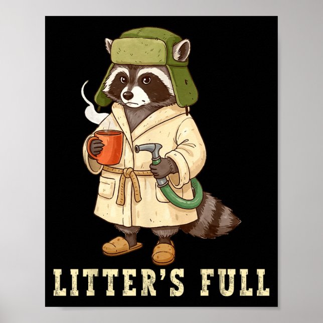Litter’s Full Funny Raccoon Christmas Mpy Raccoon  Poster (Framsidan)