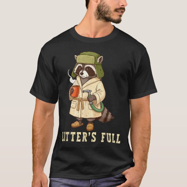 Litter’s Full Funny Raccoon Christmas Mpy Raccoon  T Shirt (Framsida)