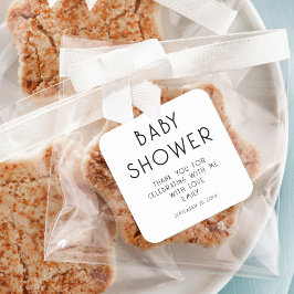 Litteralistisk svart vit Tack, babykläder Fyrkantigt Klistermärke