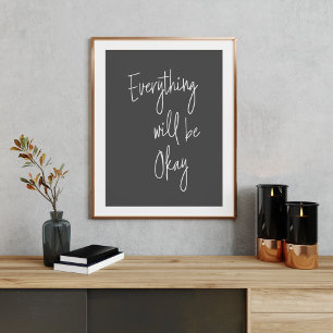 Litteralistiskt svart vitt skript med inspirations poster