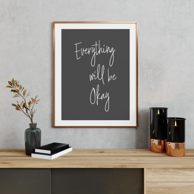 Litteralistiskt svart vitt skript med inspirations poster (Skapare uppladdad)