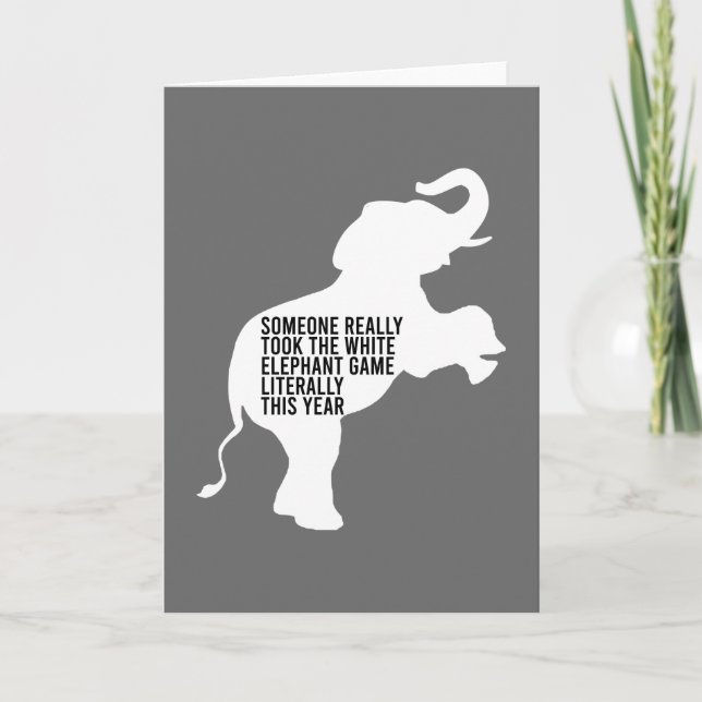 Litteralt värst roligaste vita Elephant-gåva Kort (Framsida)