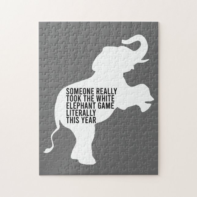 Litteralt värst roligaste vita Elephant-gåva Pussel (Vertikal)
