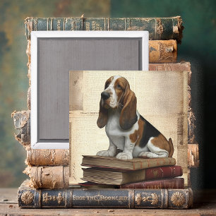 Litterär Basset Hound Magnet