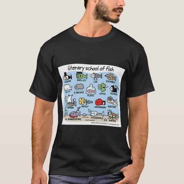 litterär fiskstime t shirt (Framsida)