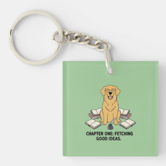 Litterär Golden Retriever Grön Akryl Nyckelhållare