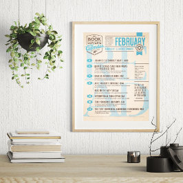 Litterär kalender februariaffisch poster