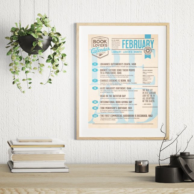 Litterär kalender februariaffisch poster (Skapare uppladdad)