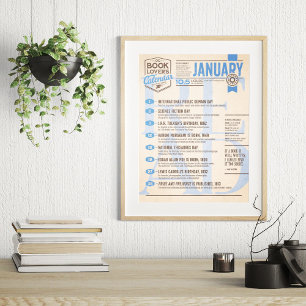 Litterär kalender Januari Affisch