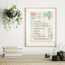 Litterär kalender Mars-poster