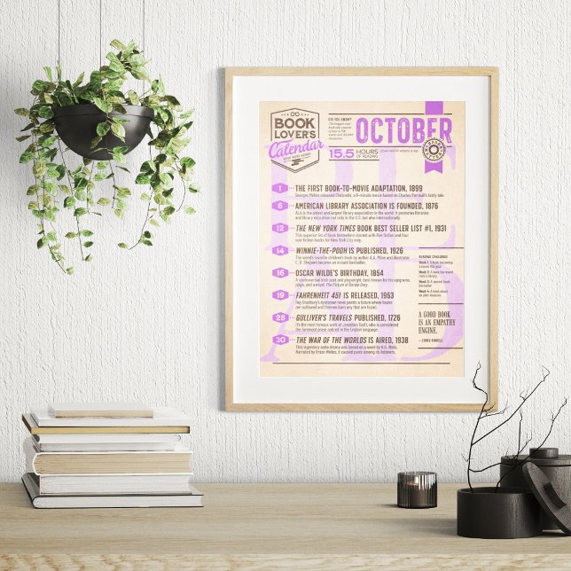 Litterär kalender Poster i oktober (Skapare uppladdad)
