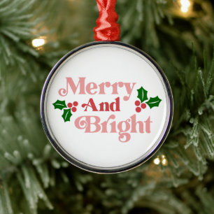 Litteratur för merry och Bright - klassisk Helgdag Julgransprydnad Metall