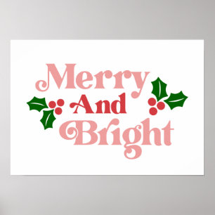 Litteratur för merry och Bright - klassisk Helgdag Poster