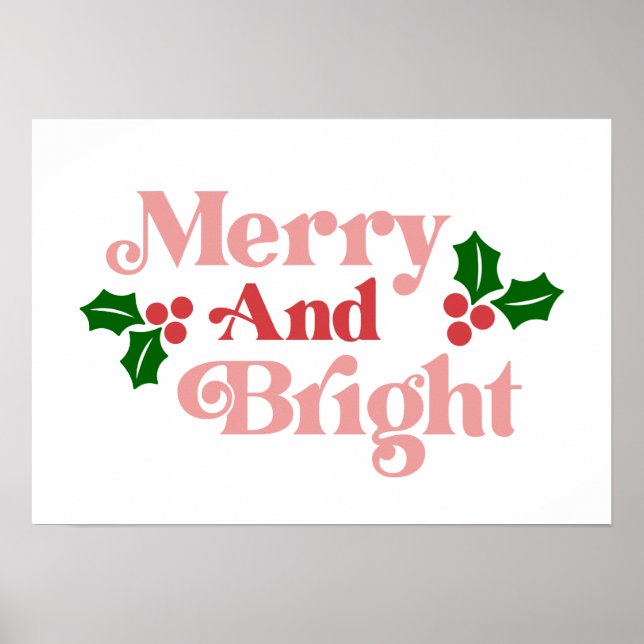 Litteratur för merry och Bright - klassisk Helgdag Poster (Framsidan)