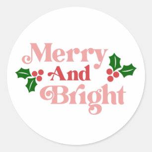 Litteratur för merry och Bright - klassisk Helgdag Runt Klistermärke