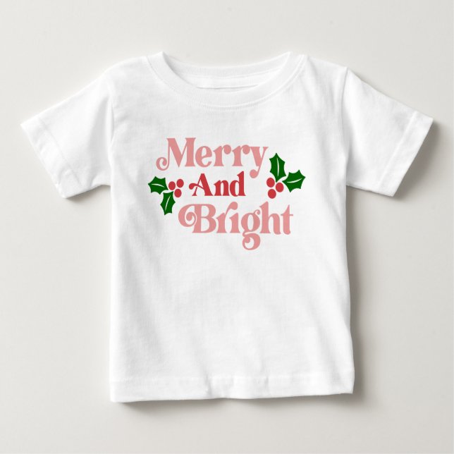 Litteratur för merry och Bright - klassisk Helgdag T Shirt (Framsida)