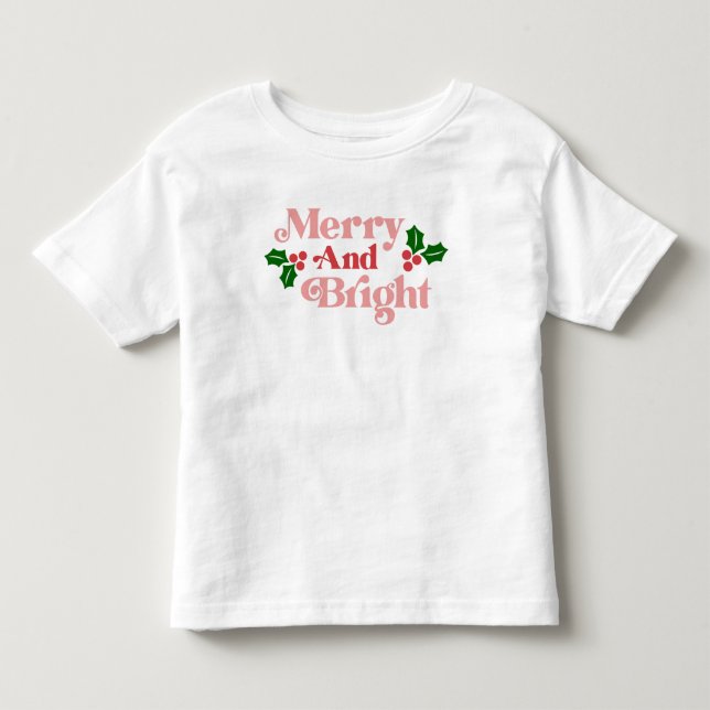 Litteratur för merry och Bright - klassisk Helgdag T Shirt (Framsida)