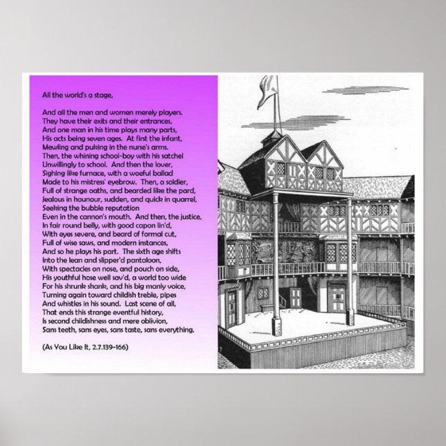 Litteratur, Shakespeare, hela världen är ett stadi Poster (Framsidan)