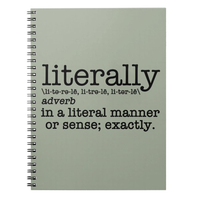 Litteraturdefinition Ord Anteckningsbok (Framsidan)