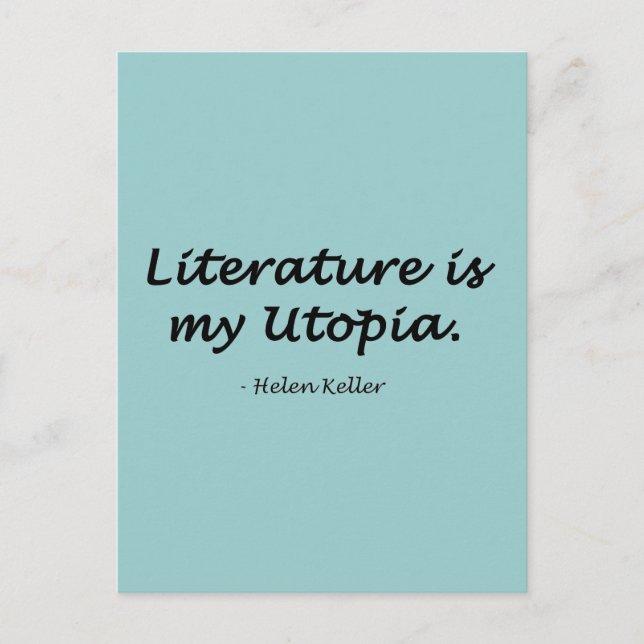 Litteraturen är min utopi vykort (Framsida)