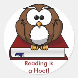 Litteraturmedvetenhet: Att läsa är ett hoot Runt Klistermärke