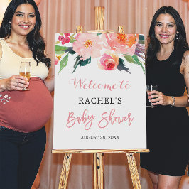 Litteraturskylt över Blommigt för babykläder Poster