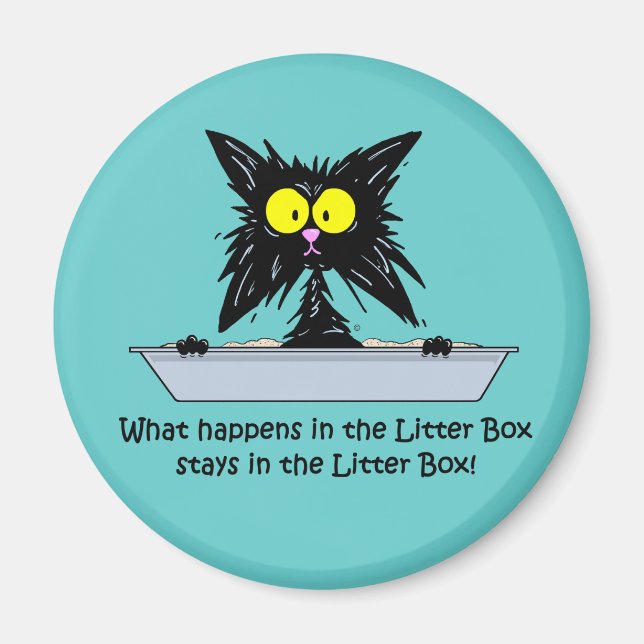 Litterbox Cat Magnet (Framsidan)