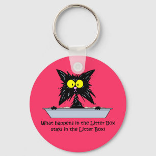 Litterbox Cat Nyckelring