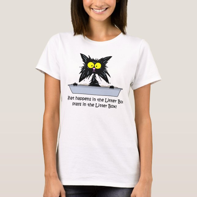 Litterbox Cat T Shirt (Framsida)