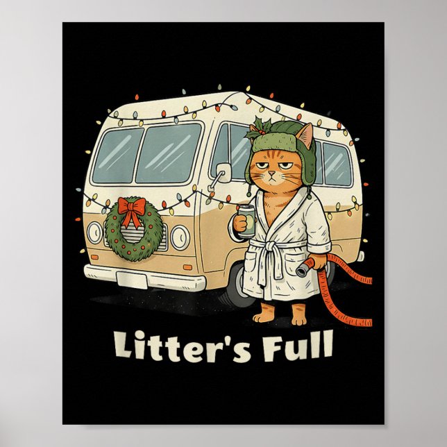 Litter's Full Christmas Cat, Funny Christmas Kitty Poster (Framsidan)
